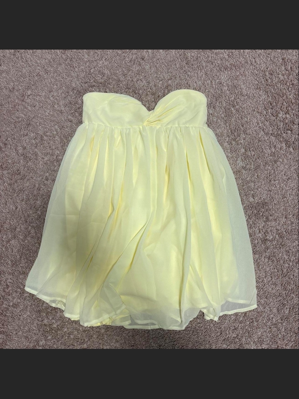 Peppermayo Pale Yellow Strapless Chiffon Party Dress